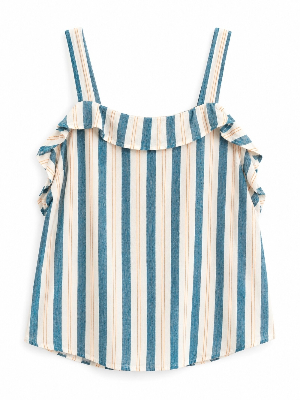 torrid Blue Cream and Tan Striped Ruffle Cami Size 2X